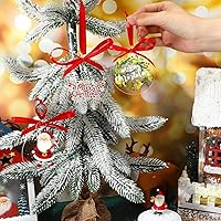 Vista 6 de Blulu 100 piezas de adornos de acrílico transparente de Navidad en blanco a granel, discos acrílicos redondos de vinilo, adornos circulares