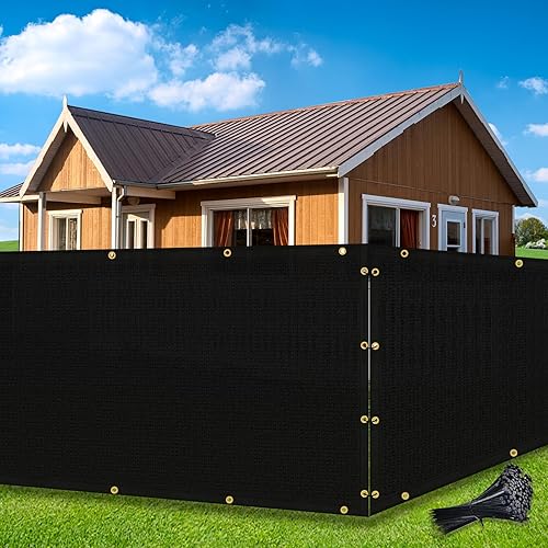 Amagenix Rejilla para valla de privacidad verde oscuro de 4 x 50 pies con ojales de latón, cubierta protectora de malla resistente para jardín al