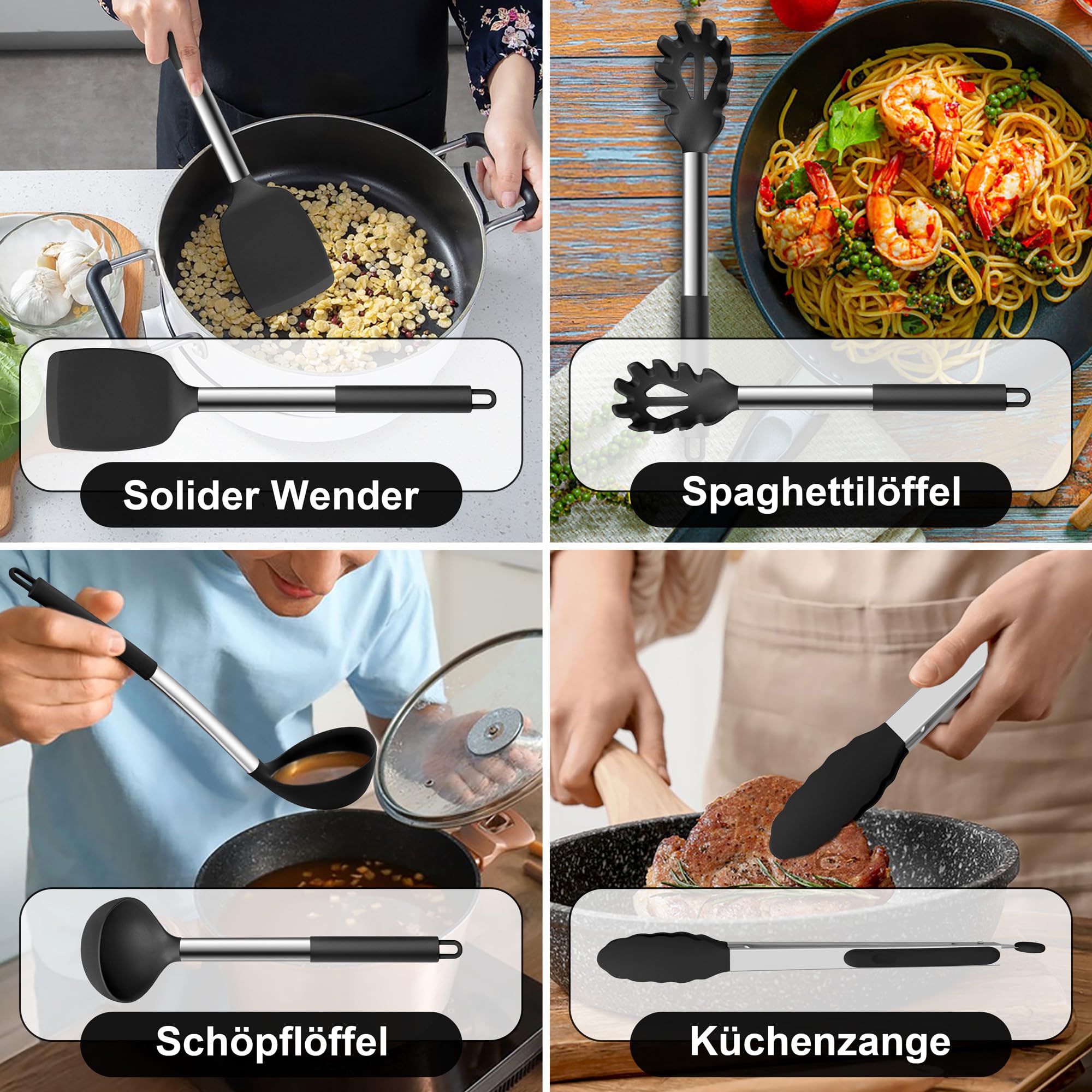 Herogo Set di utensili da cucina (nero)