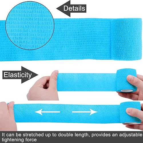 Miniatura 4 de BQTQ 120 rollos de vendaje autoadhesivo de 2 pulgadas, cinta autoadhesiva de colores, envoltura atlética para deportes, esguinces de muñeca y
