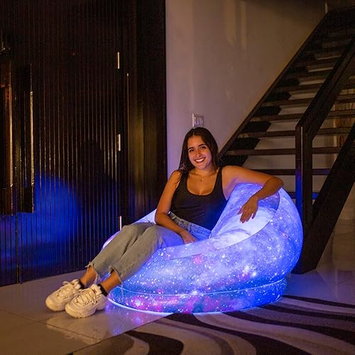 Miniatura 14 de Air Candy Silla LED inflable iluminada: elige entre más de 120 opciones y es perfecta para interiores y exteriores, 100% impermeable. (Sillón LED