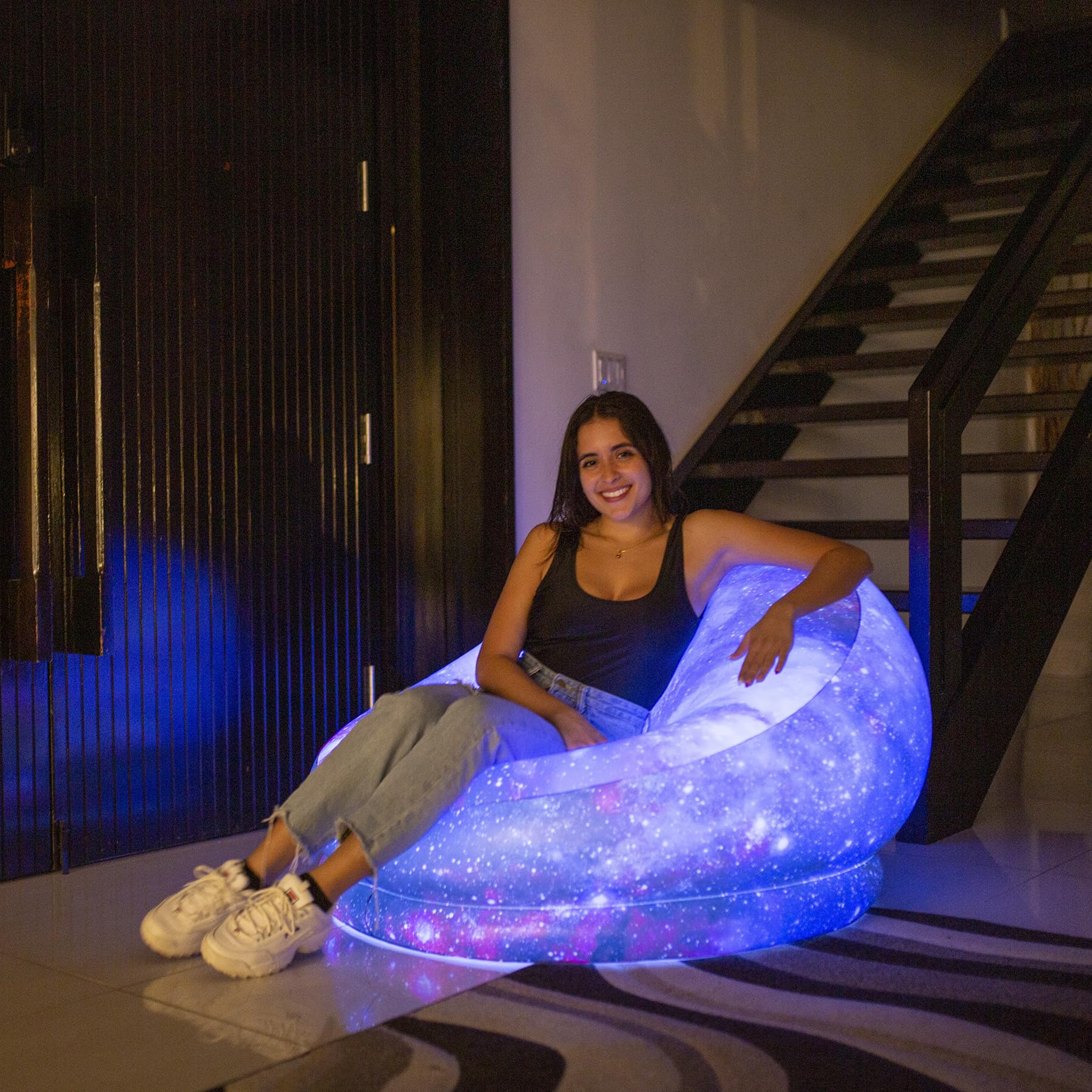 Sillas inflables LED iluminadas (silla de juego iluminada con LED de galaxia) 3