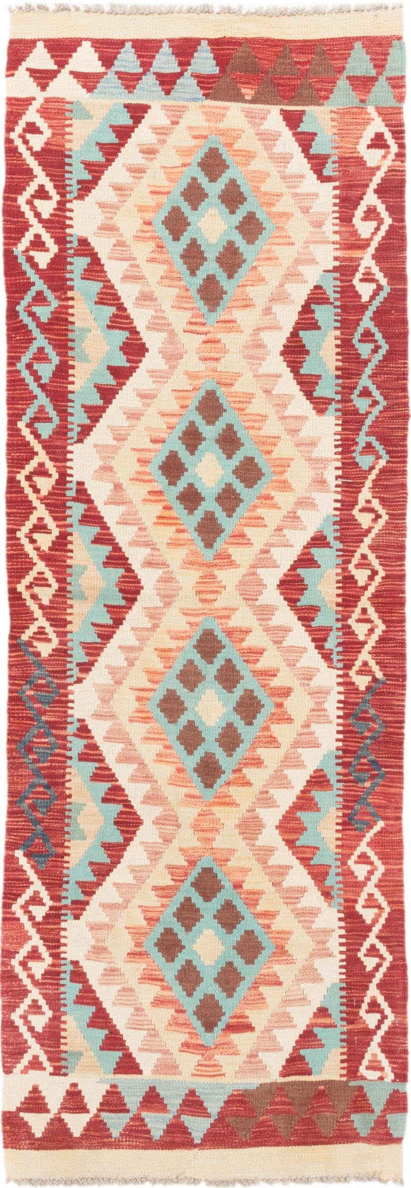 Tapis Kilim afghan tissé main en laine de haute qualité de 67x196 cm