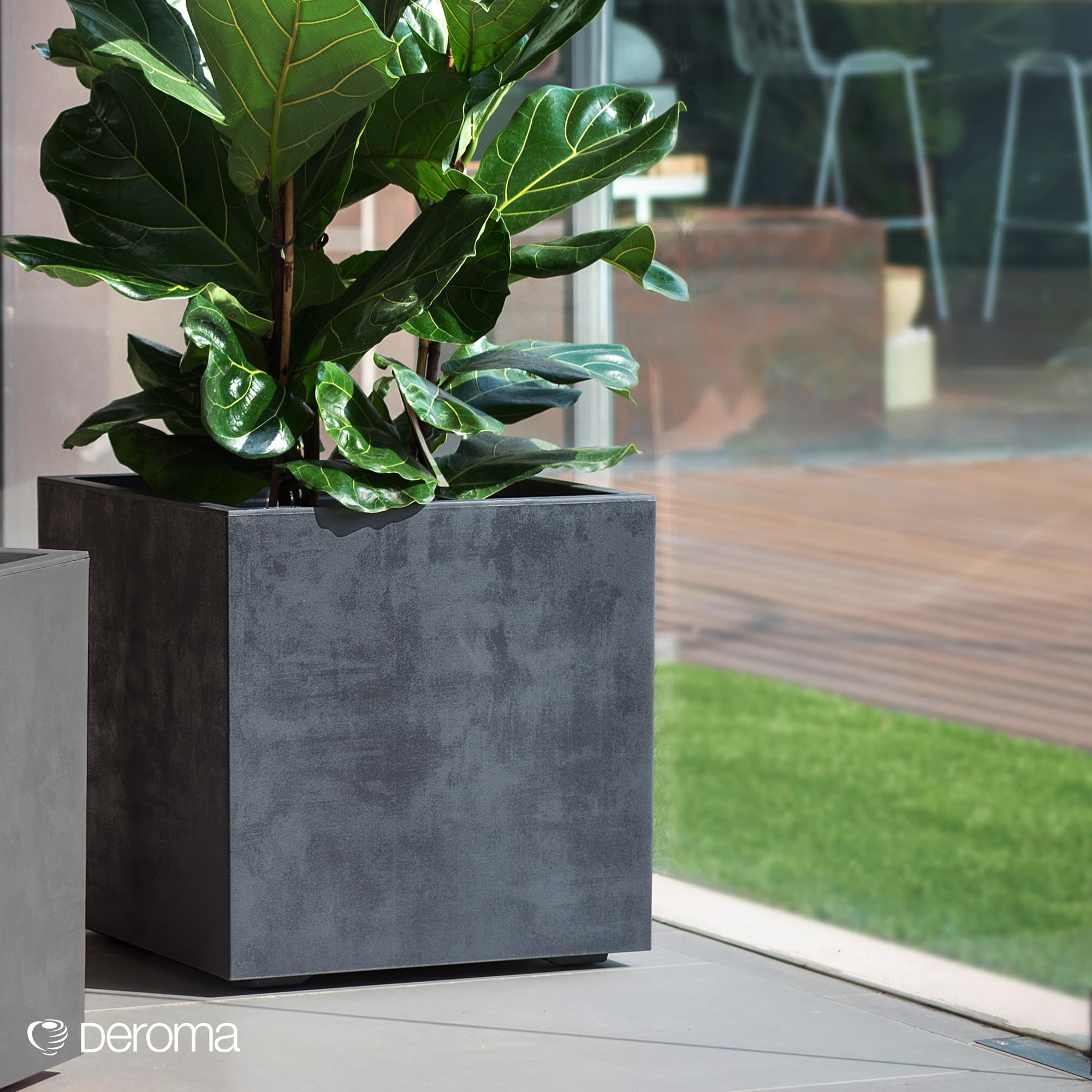 DEROMA Vaso cubo Millenium Antracite 25 x 25 x 25 cm