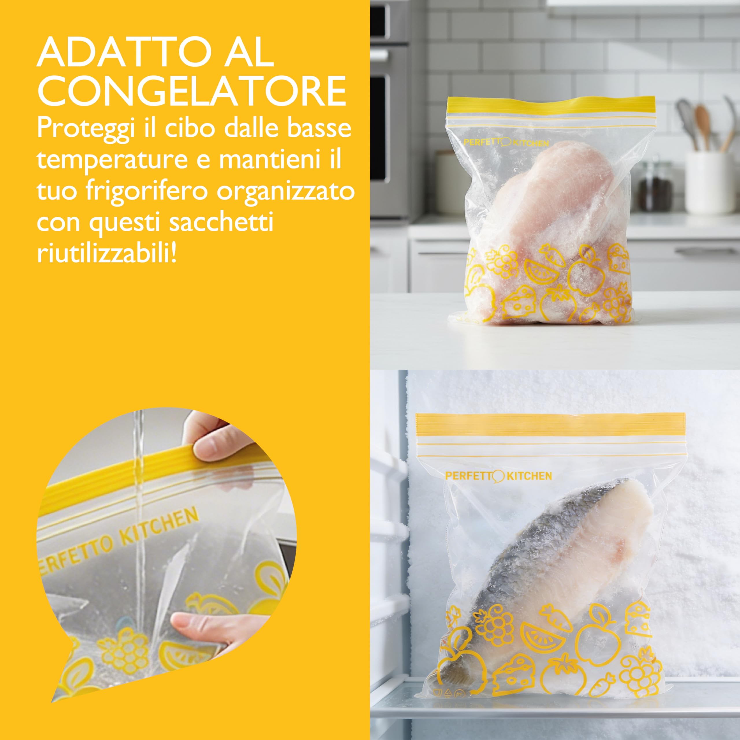 BUSTA FRIGO/CONGELATORE coll. Frescofood - conf. 20 pezzi - cm. 21xh.21,5 - S