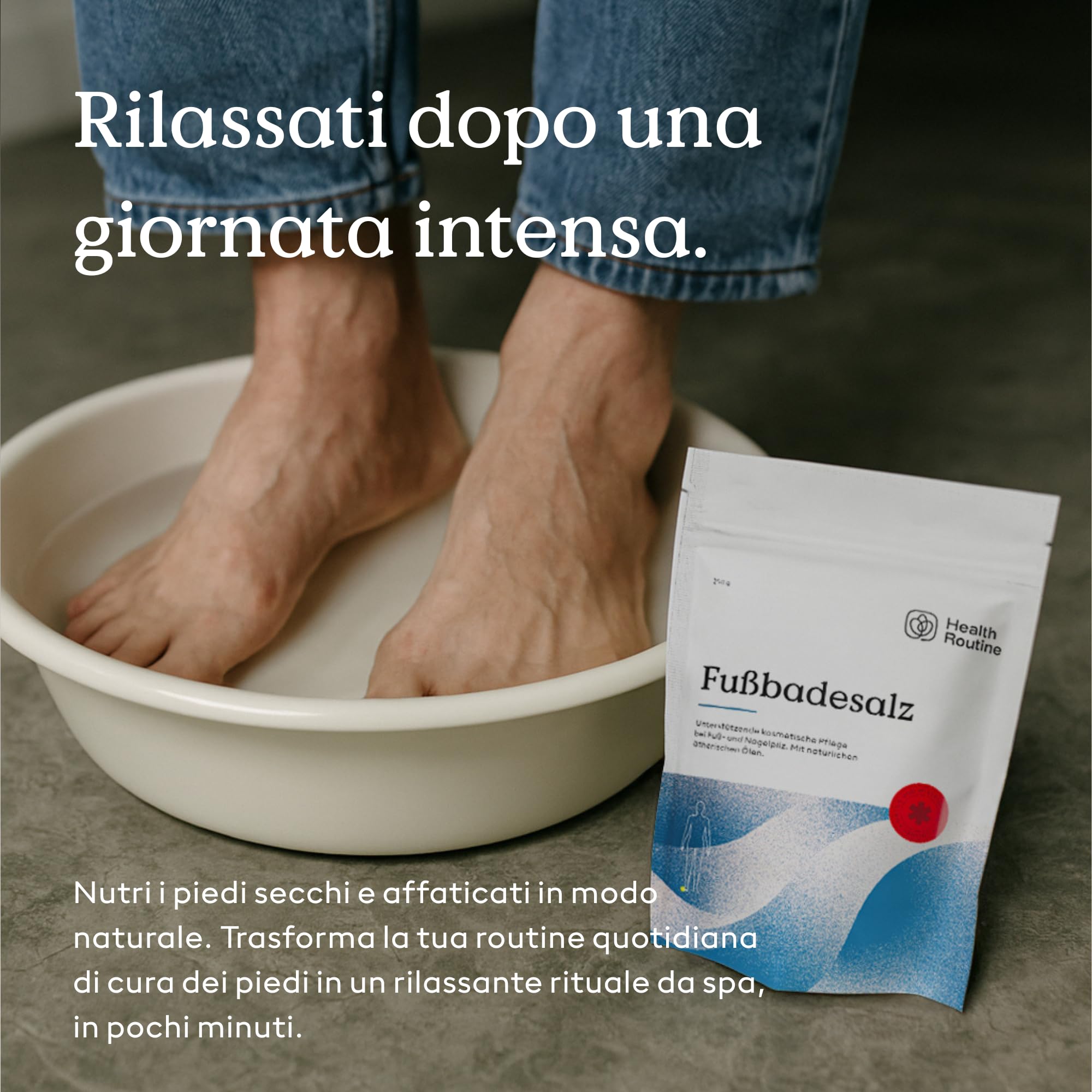 Health Routine Fußbadesalz – Sale per pediluvio con olio di tea tree