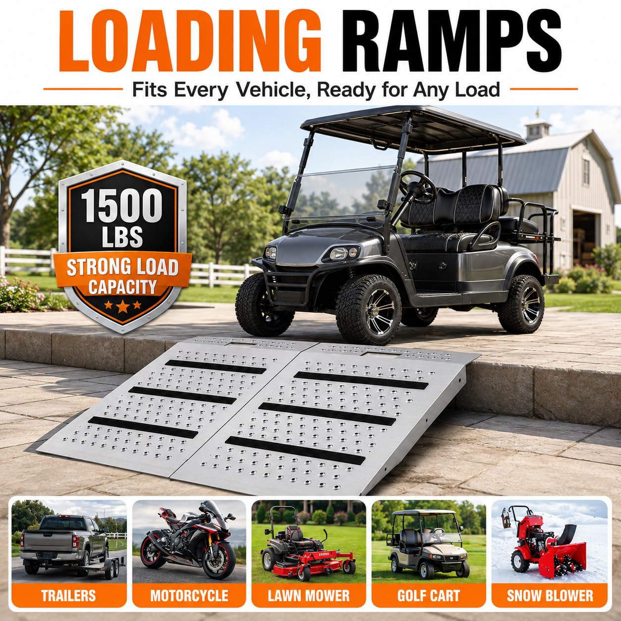 Heavy Duty Shed Ramps - 1500 LBS, Anti-Slip -6