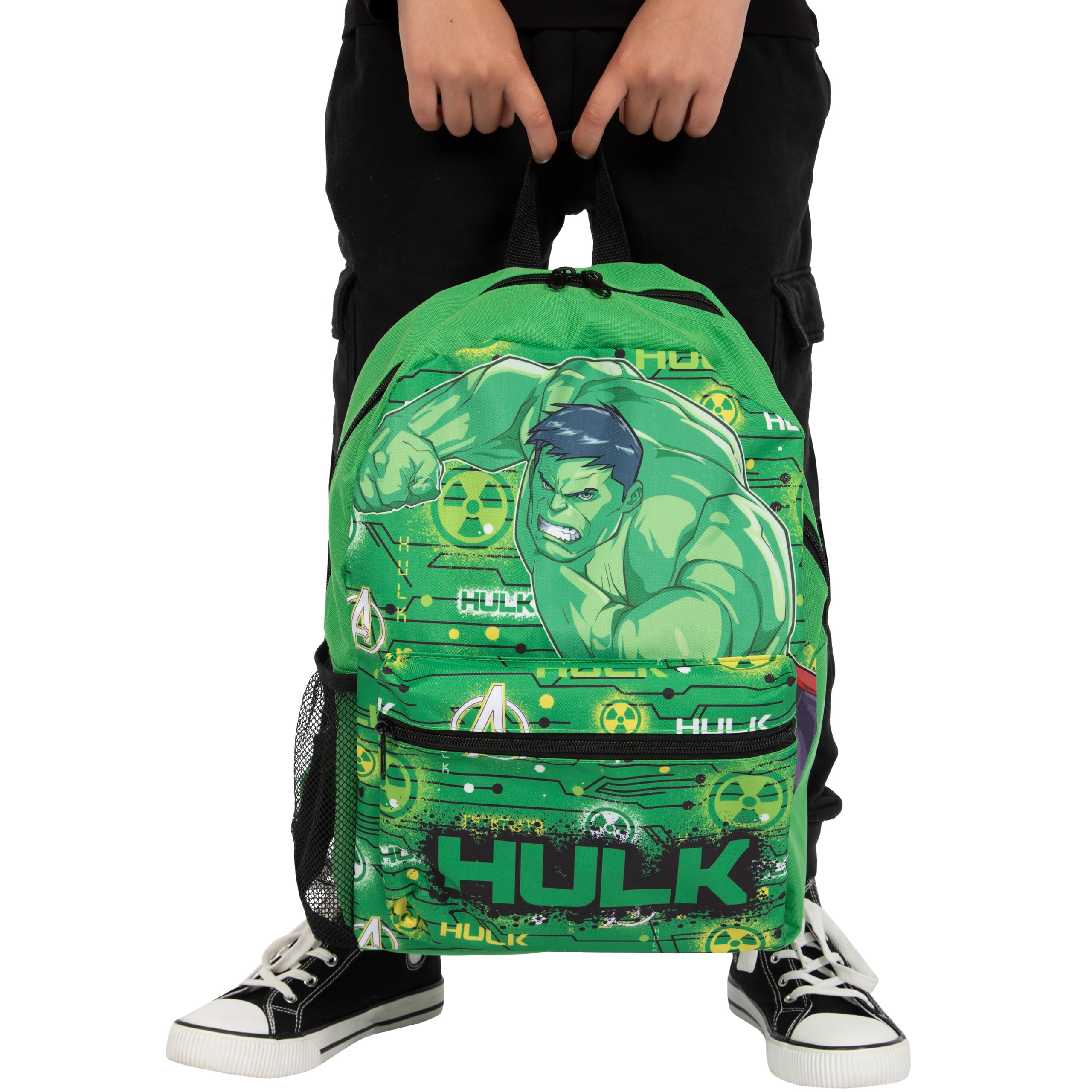 Marvel Supereroi Personaggi | Zaino Hulk | Zainetto Hulk | Borsa Bambino | Zaino Con Astuccio | Set Asilo | One Size Verde