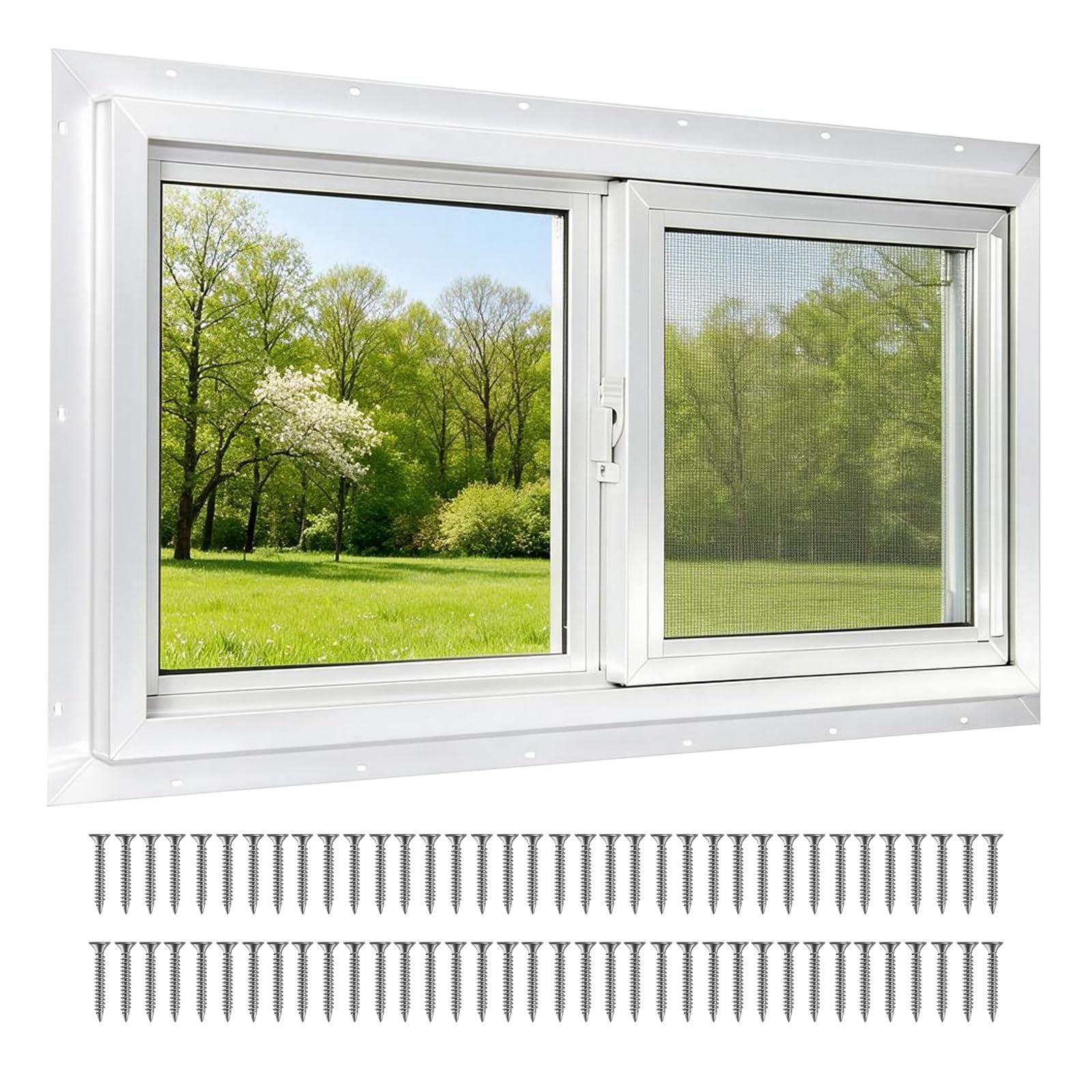 Yuzzy 36 x 24 Vinyl Windows for Basement Bathroom Garage Shed