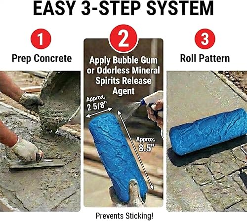 Vista 3 de El rodillo de textura de estampado de concreto de piedra laja desgastada de "Diseño Original" y herramientas de molde de mampostería de SBC. Este