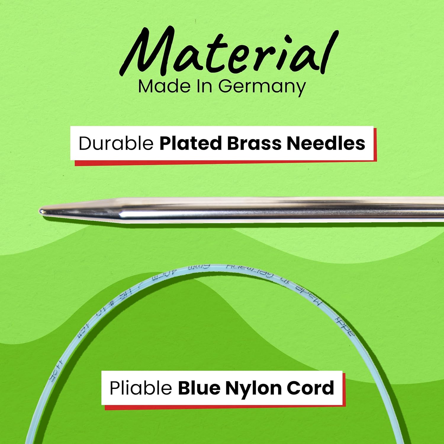 skacel by addi Circular Knitting Needles, 20 Inch (50 cm) Turbo Round Plated Brass Knitting Needle Pair with Nylon Cord, 10 mm (US Size 15)