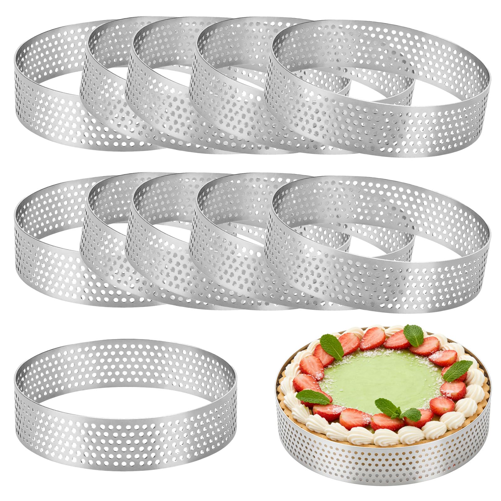 Icetop 12 Pcs Crumpet Rings, 6cm Round Baking Cookie Rings