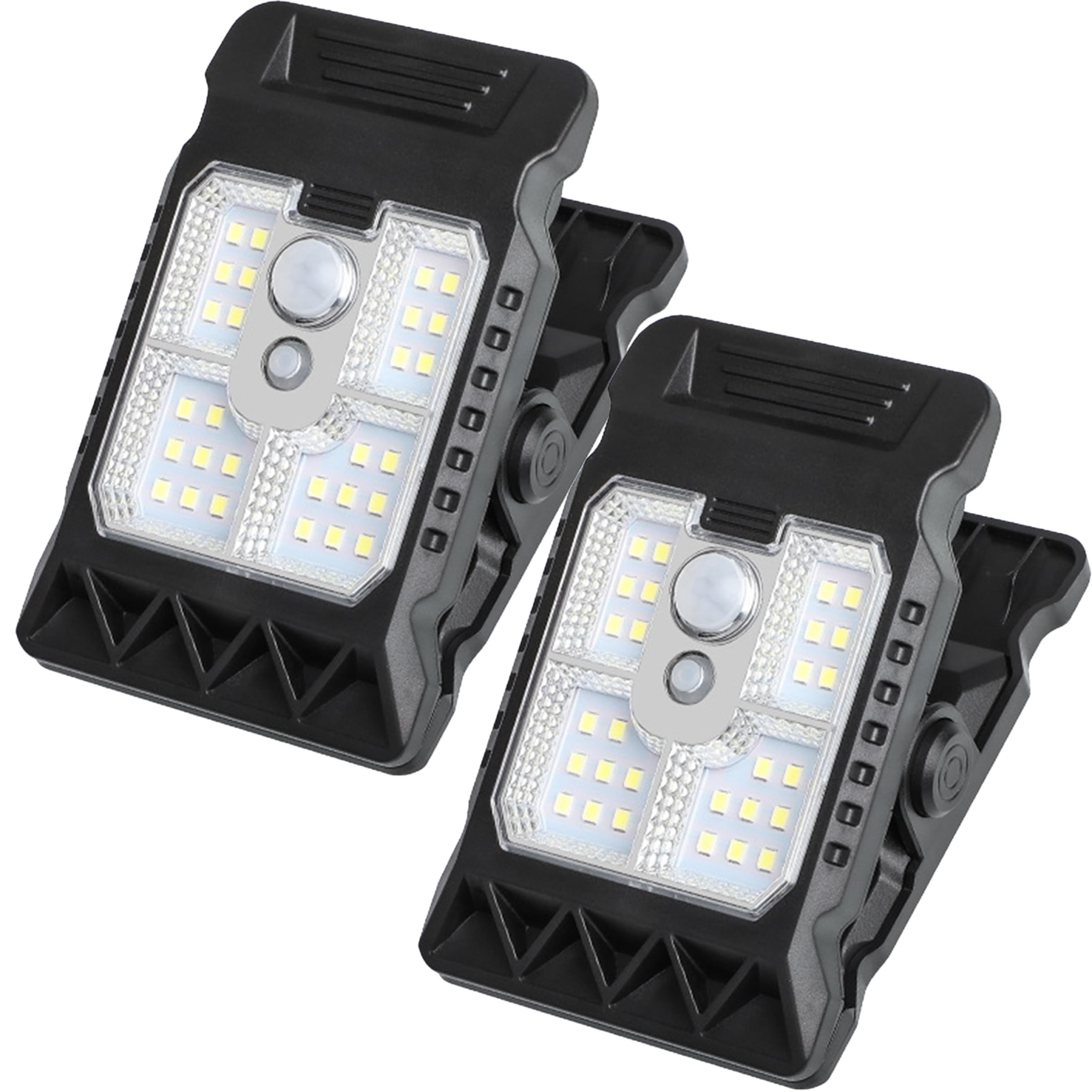 Goutdori 2PCS Solar Motion Lights Waterproof, Solar Clip Light Dual Charging Sensor No Drill Install for Garden Yard Walkway Balcony Motion Lights, Waterproof Clip Light, Dual Charging Senso