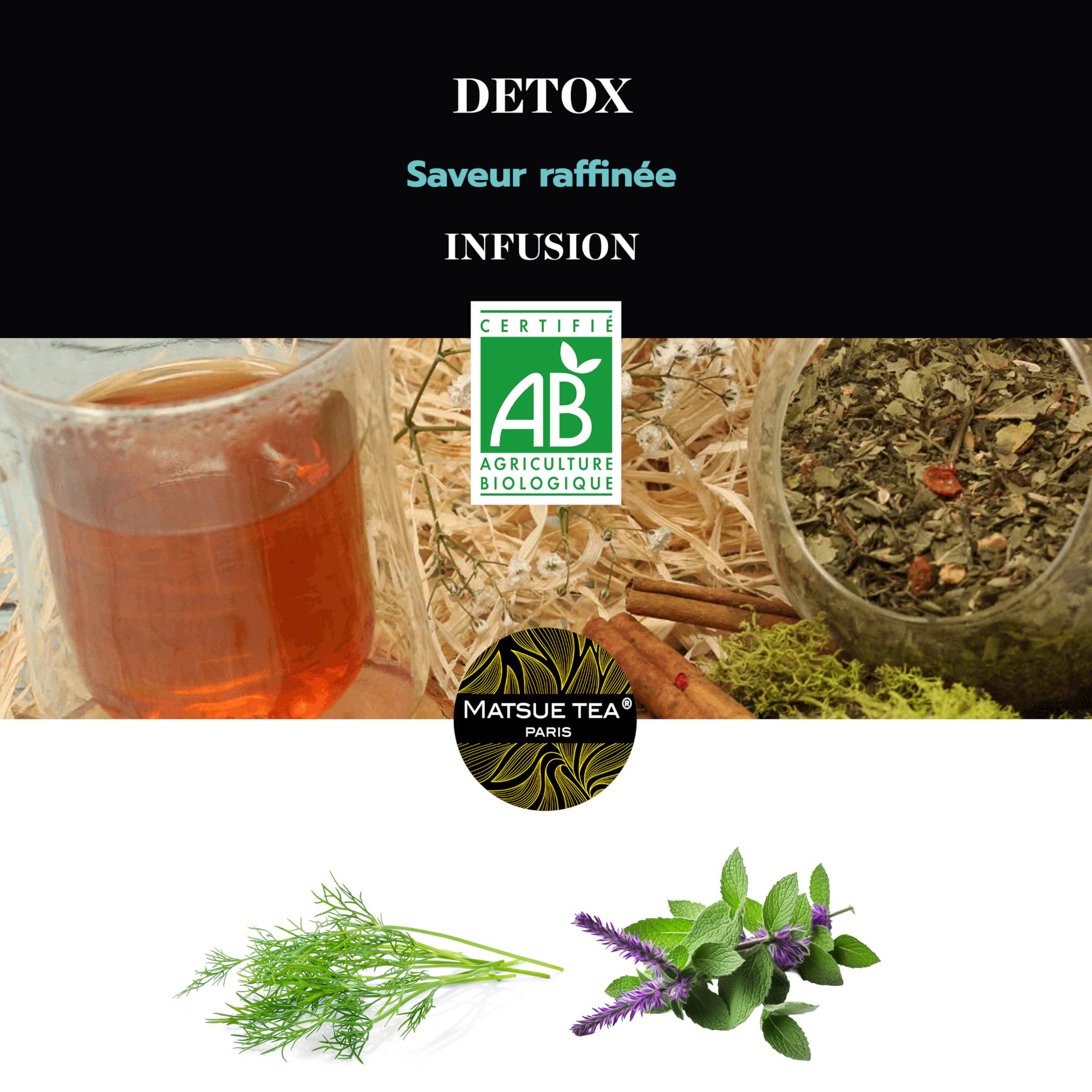 Matsue Tea - Detox - Infusion en vrac - Fenouil & Verveine - Qualité Premium - Feuilles de Thé Ramassées à la Main - 250 g