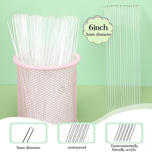 Vista 17 de Zopeal 200 palitos acrílicos para tartas, palitos de dulces para bodas, Halloween, Navidad, dulces, pasteles, chocolate, galletas, postres, hechos a