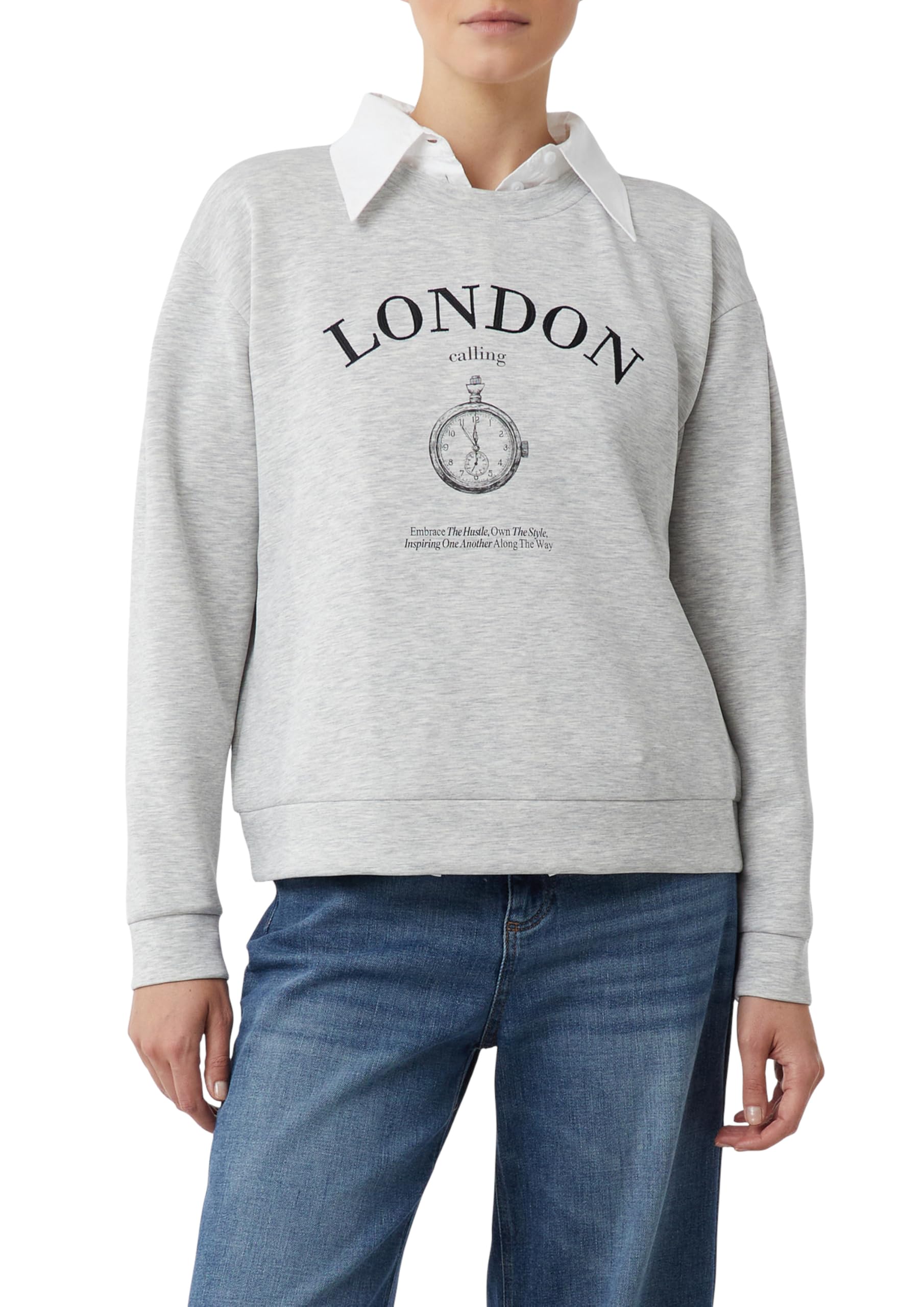 Comma Sweatshirt im Relaxed Fit mit 3D-Applikation