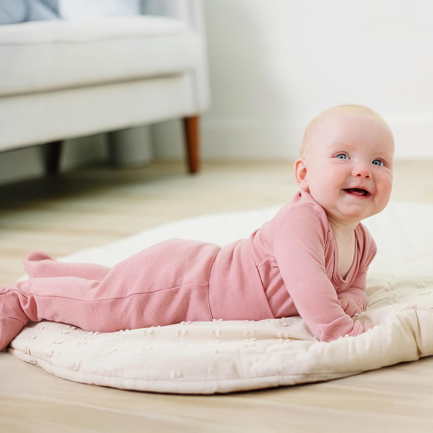 Woolino Baby Footed Romper Pants, 100% Merino Wool Baby Pants, Newborn Pants with Footies for Infant Boy & Girl image 2