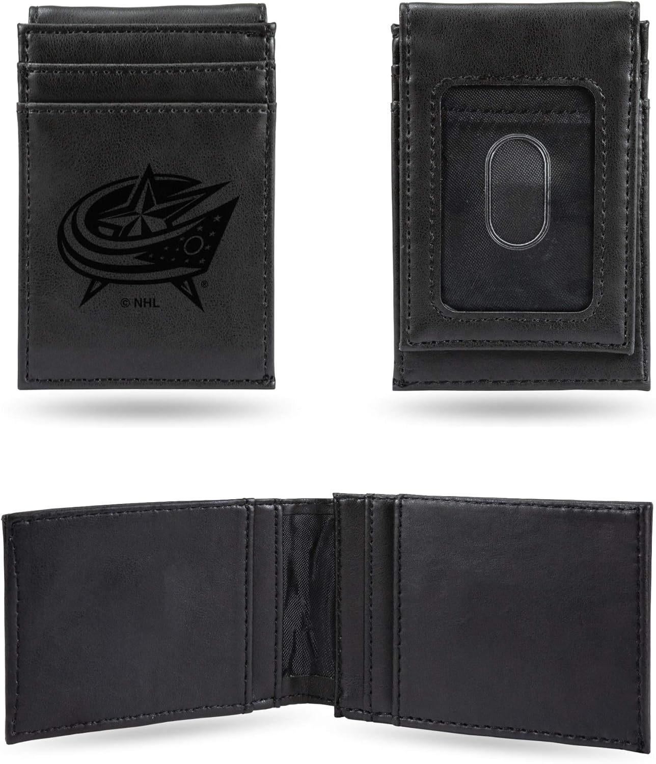 Rico Industries NHL Hockey Laser Engraved Front Pocket Wallet - Compact/Comfortable/Slim