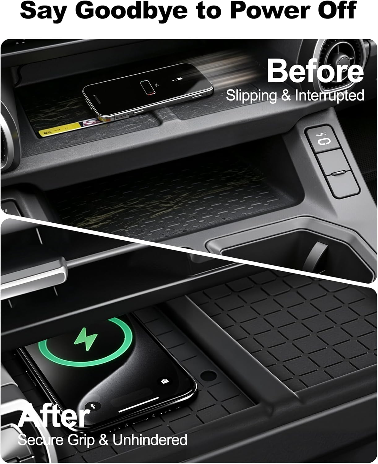 Wireless Charging Protective Pad for 2026 Toyota RAV4, Silicone Tray for 6th RAV-4, Anti-Slip & Waterproof Mat for 26 RAV 4, Car Organization for Charger Area, New Car Gifts, Car Gadgets & Accessories