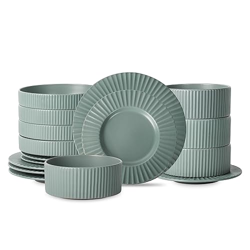 Christian Siriano Lusso 16-Piece Dinnerware Set Stoneware, Stone
