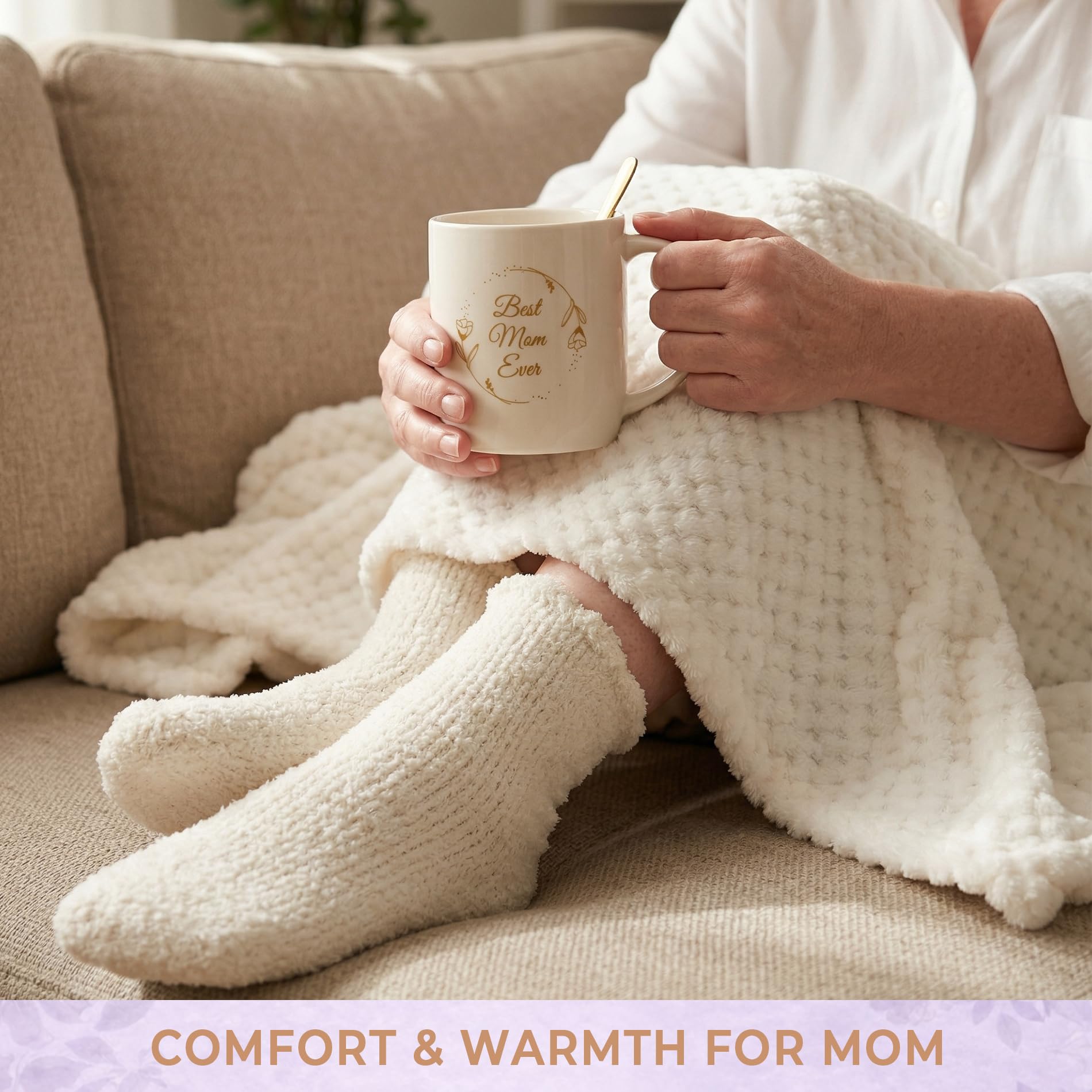 Mothers Day Gifts for Mom - Mother's Day Moms Gifts from Daughter Son Best Mom Ever 2026 - Happy Mothers Birthday Gift Ideas with Candle Warmer Lamp - Gift Basket Care Package for Women Mama Grandma