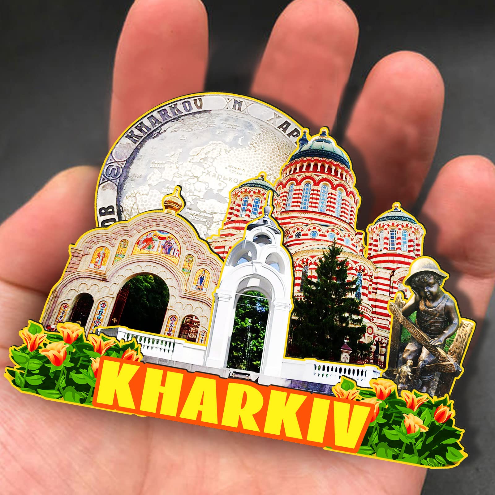Calamita Da Frigorifero 3D Yalta Ucraina - Souvenir Da Viaggio In Resina, Fatto A Mano, Dimensioni 7x5 Cm, Regalo Per Casa E Cucina