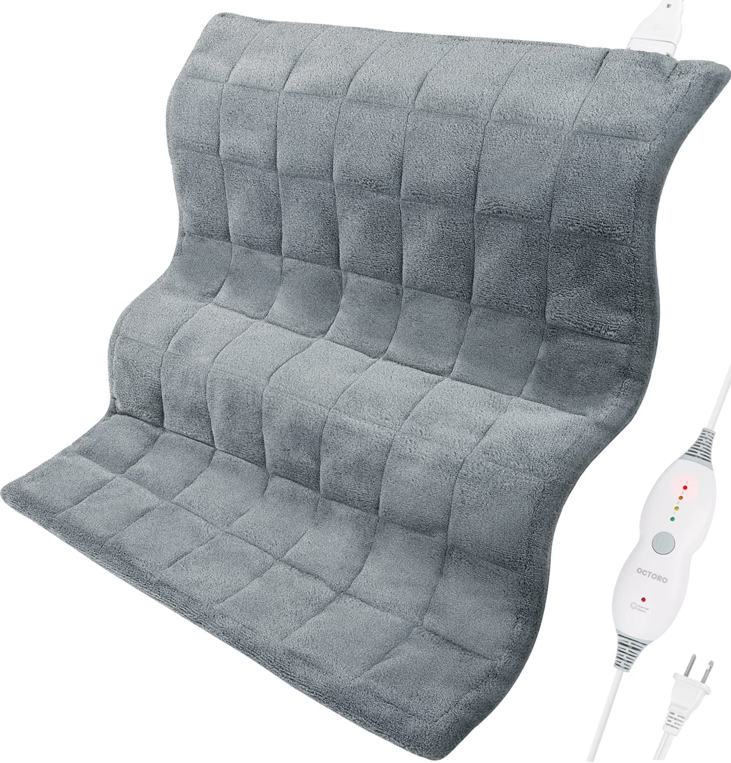 Weighted Heating Pad for Back Pain Relief, 3.4lb Large Electric Heating Pads for Cramps Neck Shoulder, 4 Heating Levels with Auto Shut Off, Fast Heating Dry& Moist Therapy Options Washable 20"x24"