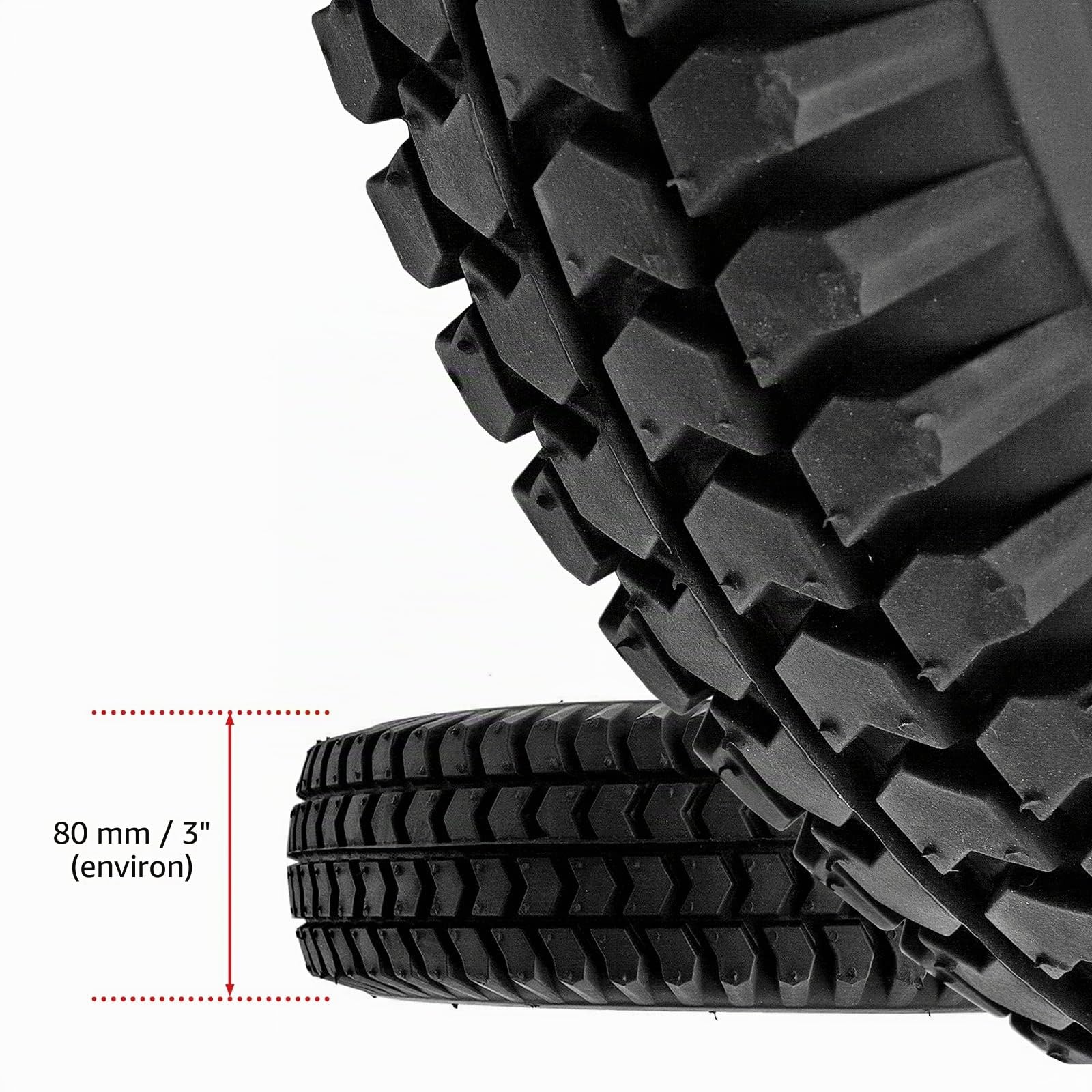 SPARES2GO Pneu 3.00 x 8 pour scooter à mobilité réduite à bande de roulement en bloc 300x8 3.00x8 Jante de 8 pouces x 2