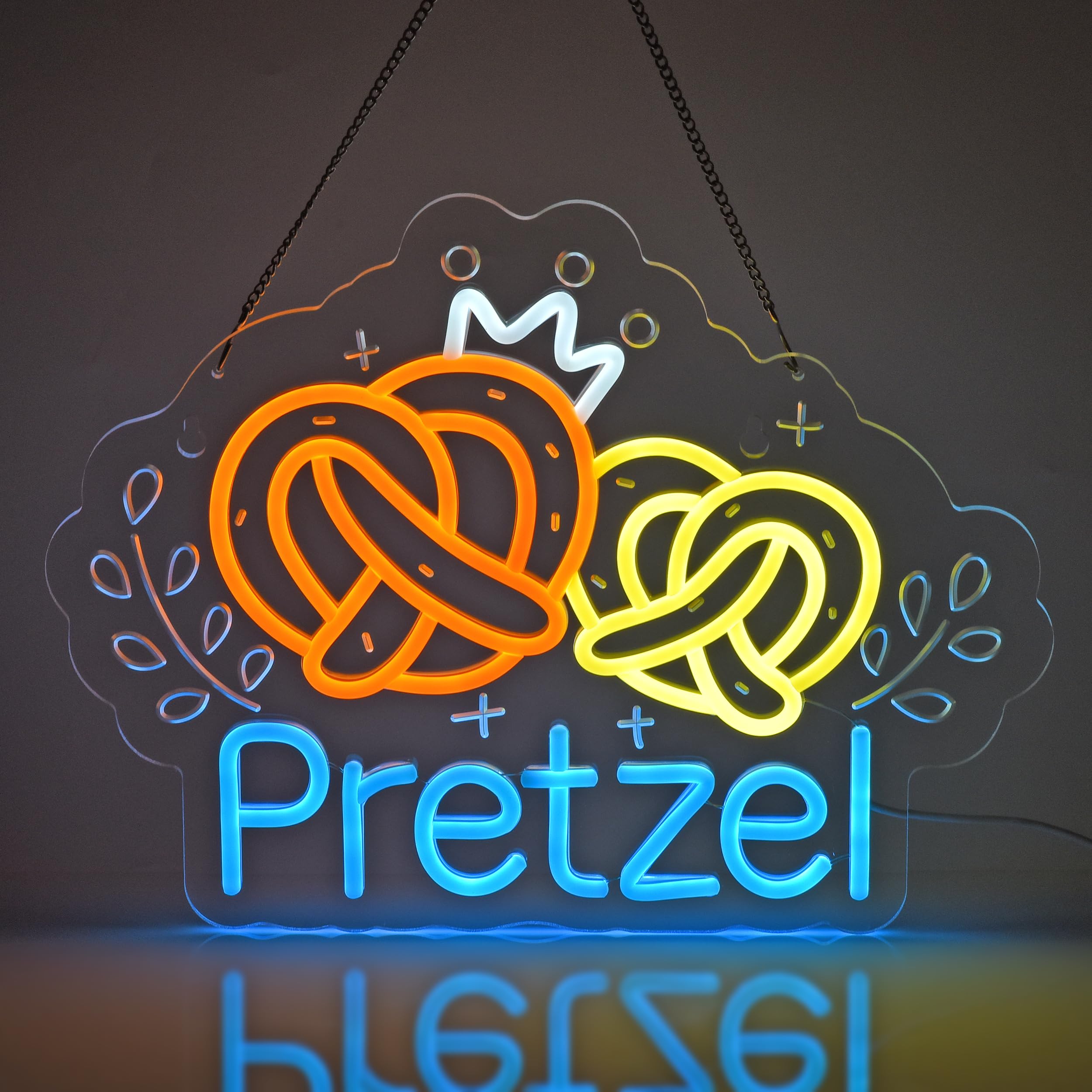 SINBEAUTIES Pretzel Neon Sign，Bakery Cafe Shop LED Light Sign Wall Decor — image 1