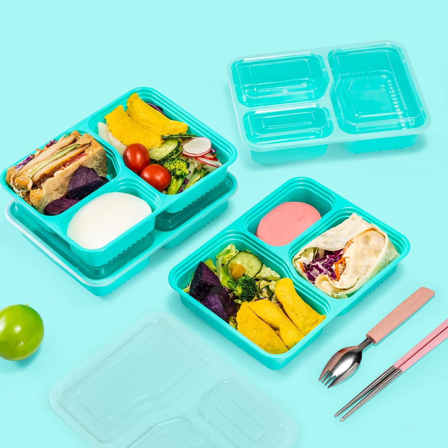 Buy Glotoch Meal Prep Container Reusable, 15 Pack 34oz 3 Compartment To