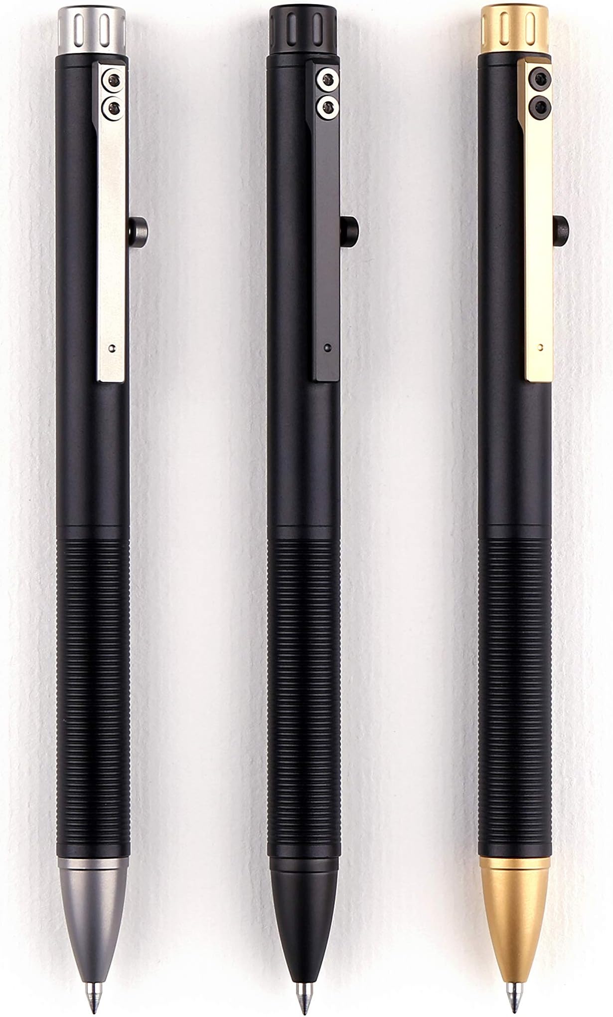 TIMAZETAS-108 Original Design Titanium Aluminum Steel Bolt Action Roller Pen, for Signature, Office, Medium Nib, Black Ink, Light-weight, Gift Box (Red&Gold)