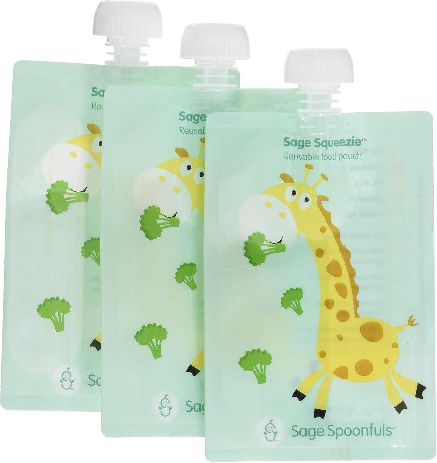 Amazon.co.jp Sage Spoonfuls 3 Piece Sage Squeezie Reusable Food Pouch