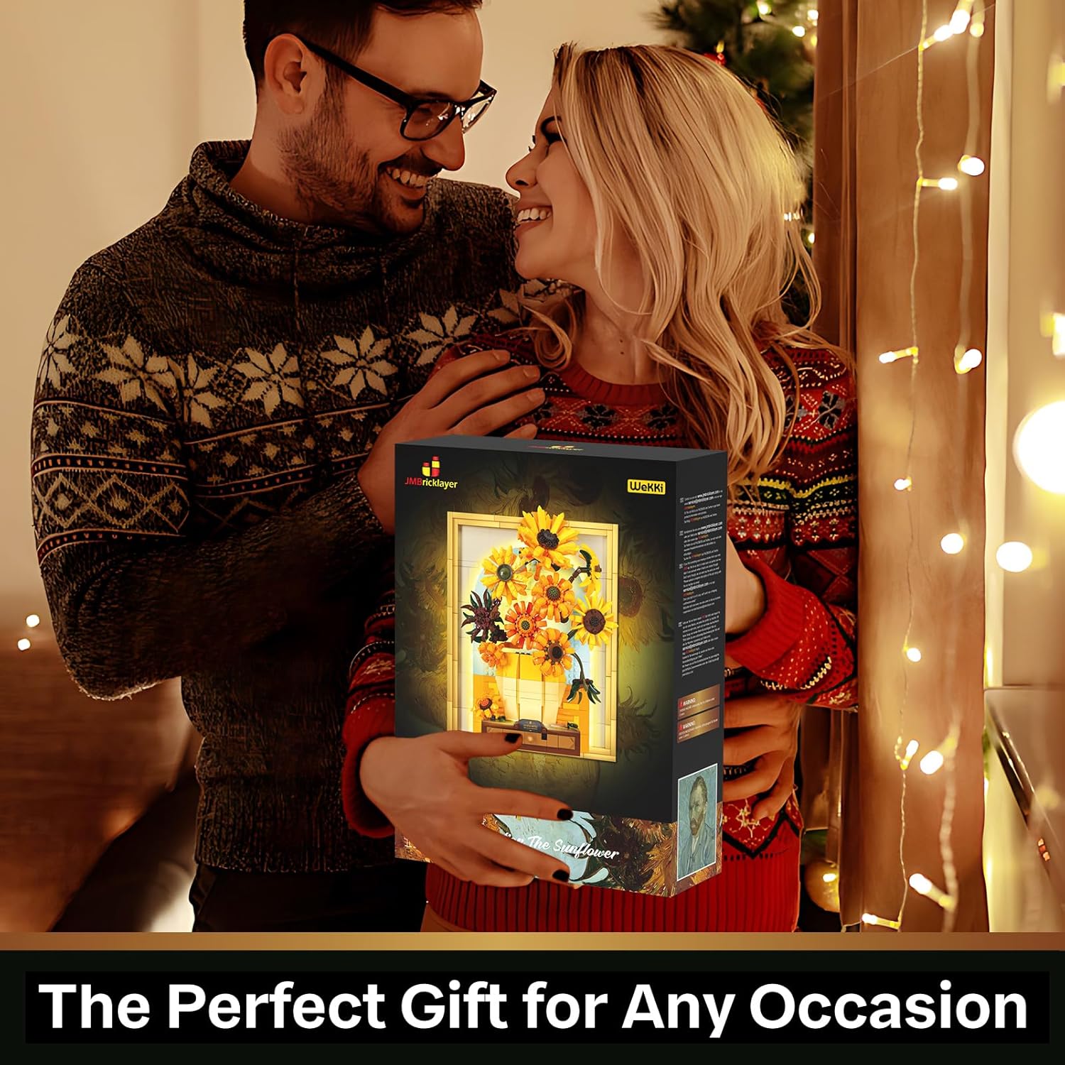 JMBricklayer Flowers Sunflower Building Sets for Adult with Lights 70004, Van Gogh Wall Art Crafts Ideas Flower Bouquet, Painting Frame Room Decor, Valentine’s Day Birthday Gifts for Women Girl - Image 7