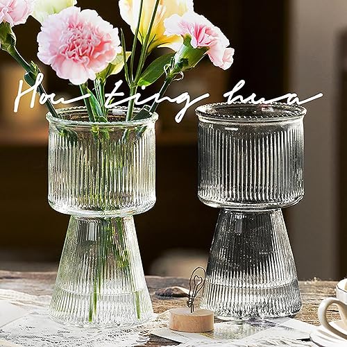 Miniatura 6 de Jarrón de cristal para florero moderno, decoración del hogar para centro de mesa, sala de estar, dormitorio, boda, inauguración de la casa, jarrones