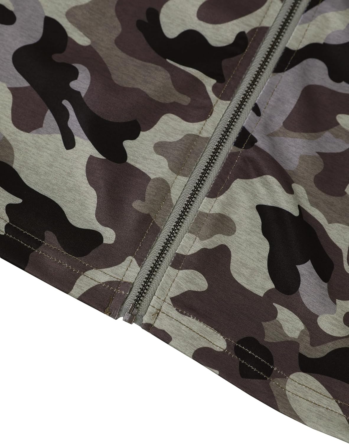 Women's Camo Print Y2K Cropped Long Sleeve Shirt Lightweigh Zip Up Jacket Workout Top - Image 5