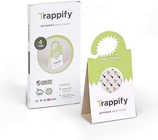 Trappify Universal Moth Traps with Pheromones: Adhesive Pantry Moth Trap for Clothes, Closet, Indian Meal, Wheat, and Other Common Moths - Home, Kitchen, and Clothing Pheromone Moth Killer (4)
