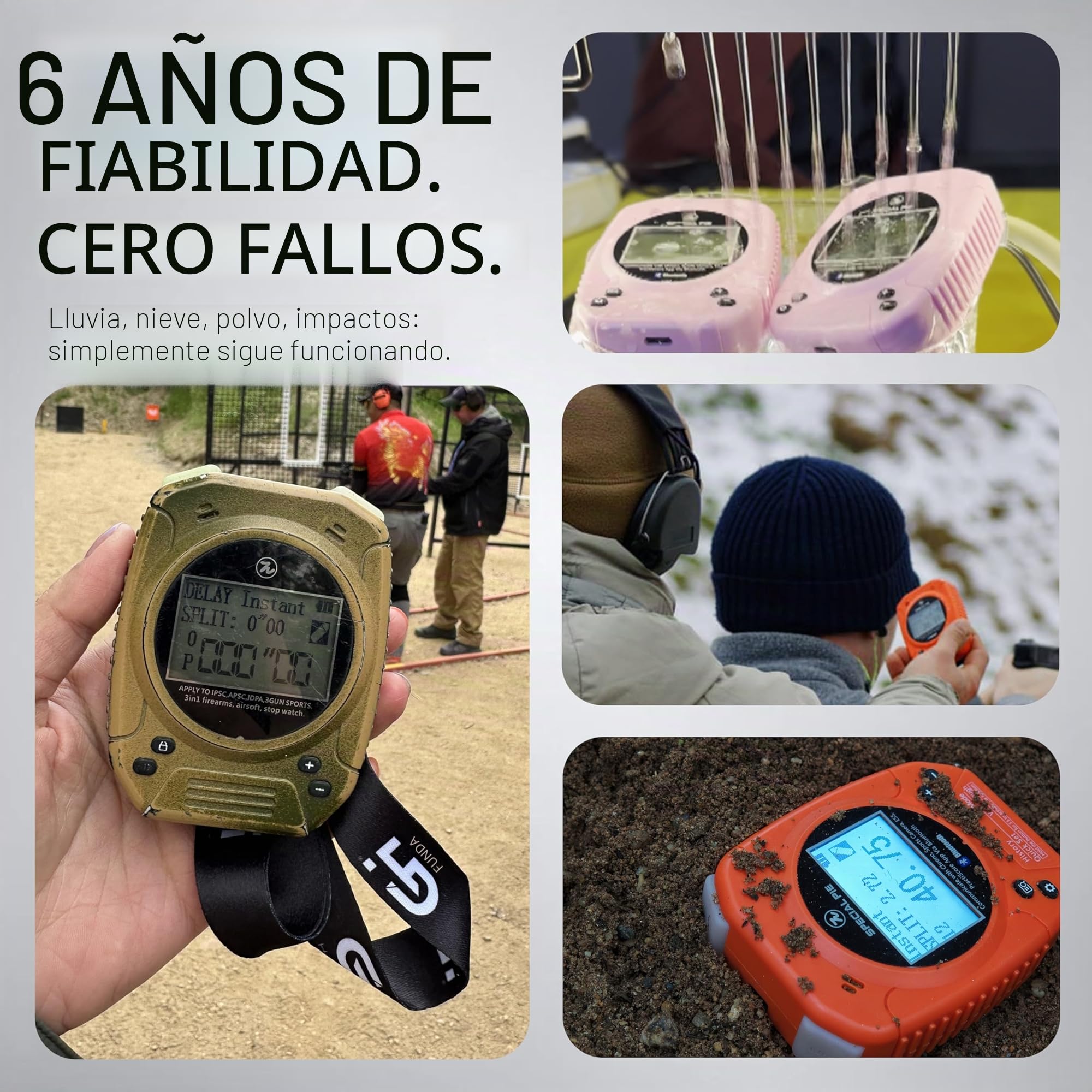 Shot Timer de Tiro – Shooting Timer para Entrenamiento y competición, Range Officer Timer Compatible con USPSA, IPSC, IDPA, Steel Challenge, PRS & CAS(Negro)