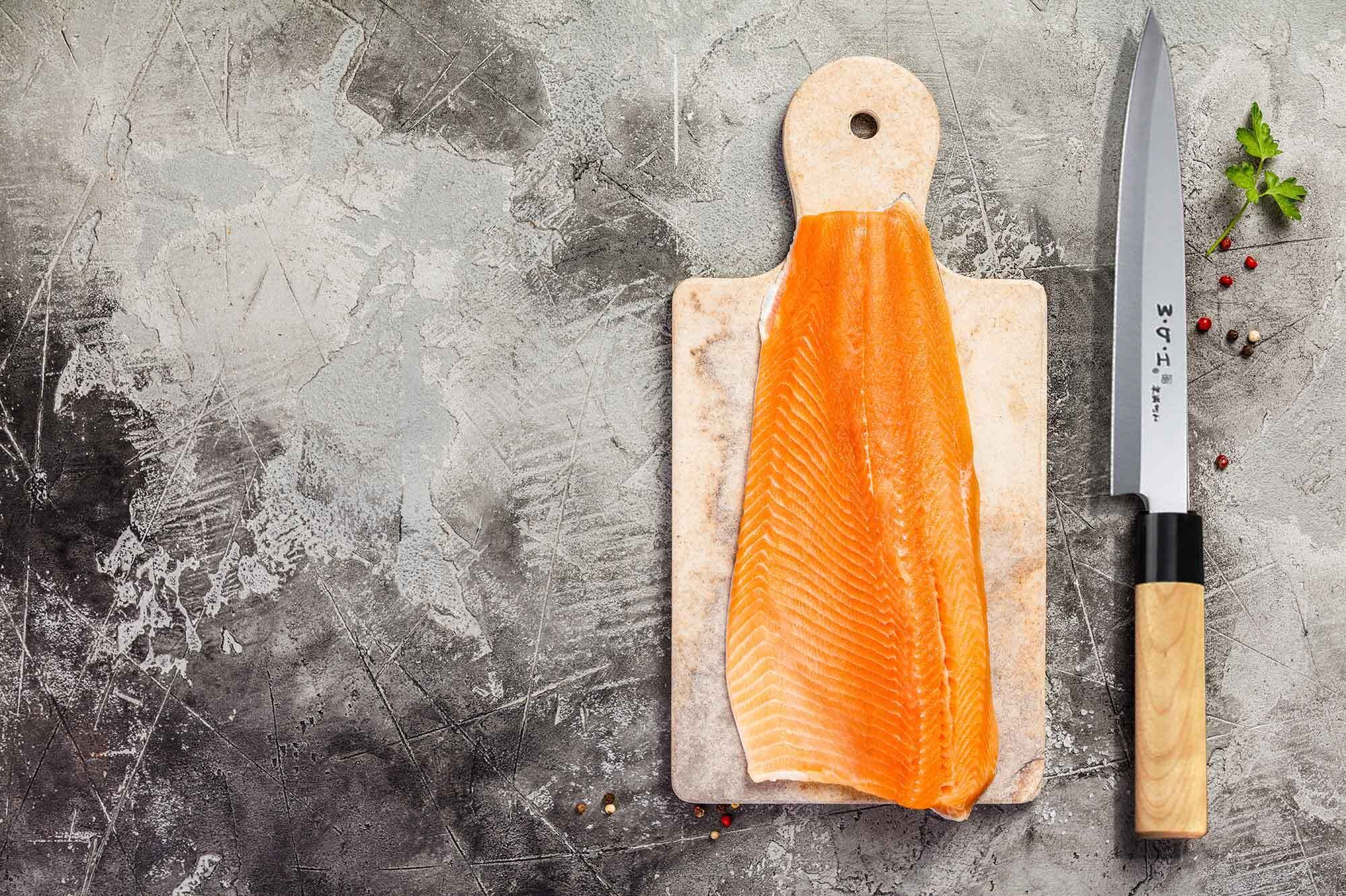 Muxel EIN Messer viele Namen Sashimi Sushi Yanagiba Knife Das Fischmesser für viele Anwendungen