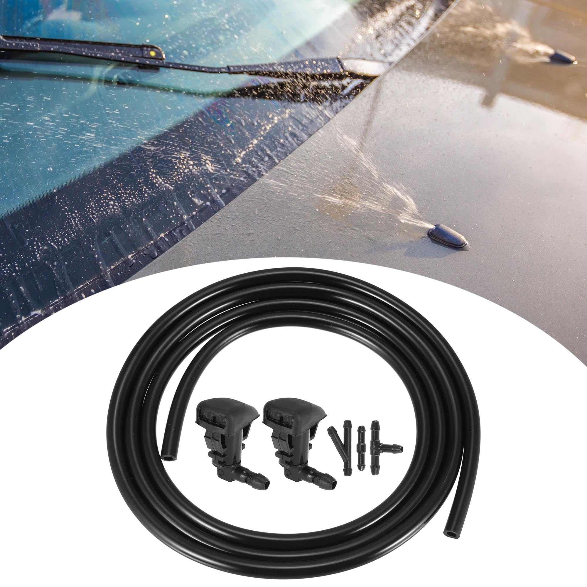 Boquilla de Lavaparabrisas Compatible Con Ford Para Fusion 2008 2009 2010 2011 2012 Rociador Boquilla Limpiaparabrisas Delantero Conector Manguera 3 Piezas Kit Manguera Fluido 2 Metros 8E5Z17603A