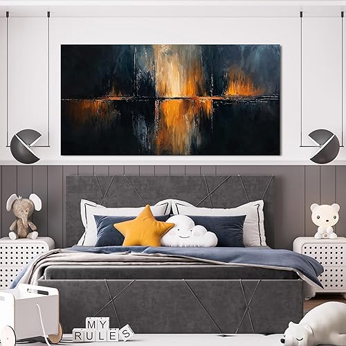 Miniatura 5 de Lienzo decorativo para pared, moderno, negro, impresiones artísticas de pared grandes y doradas, obras de arte para decoración de pared, cuadros