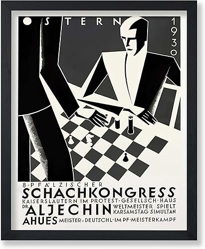 Poster Master Póster vintage de torneo de ajedrez - Impresión retro de ajedrez - Arte deportivo - Arte alemán - Regalo para él y ella - Gran