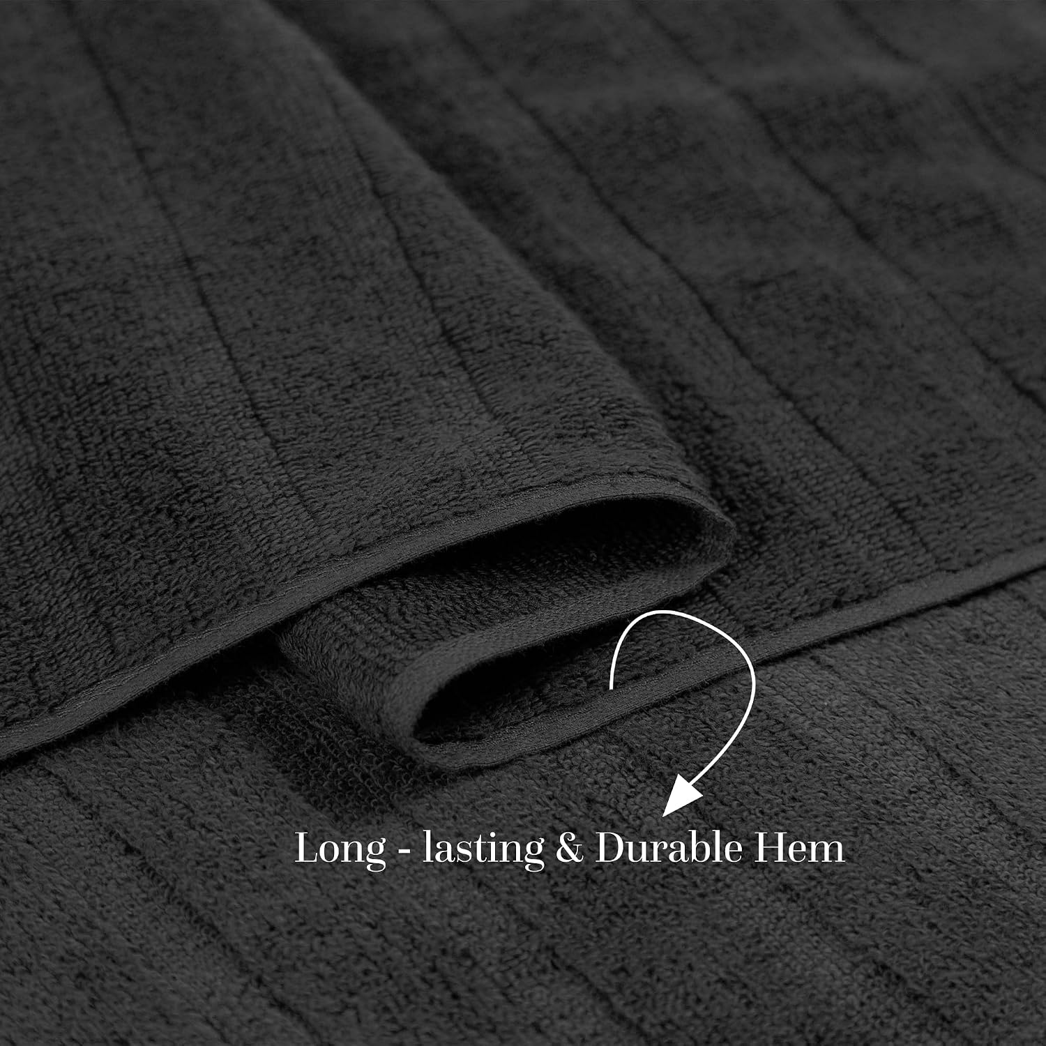 TRIDENT Luxury Bath Towel Set of 4 Quick Dry Towels for Bathroom Shower Towel Set, 100% Cotton, Lightweight, Thick, Soft, Large, 4 Bath 27"x54", Black