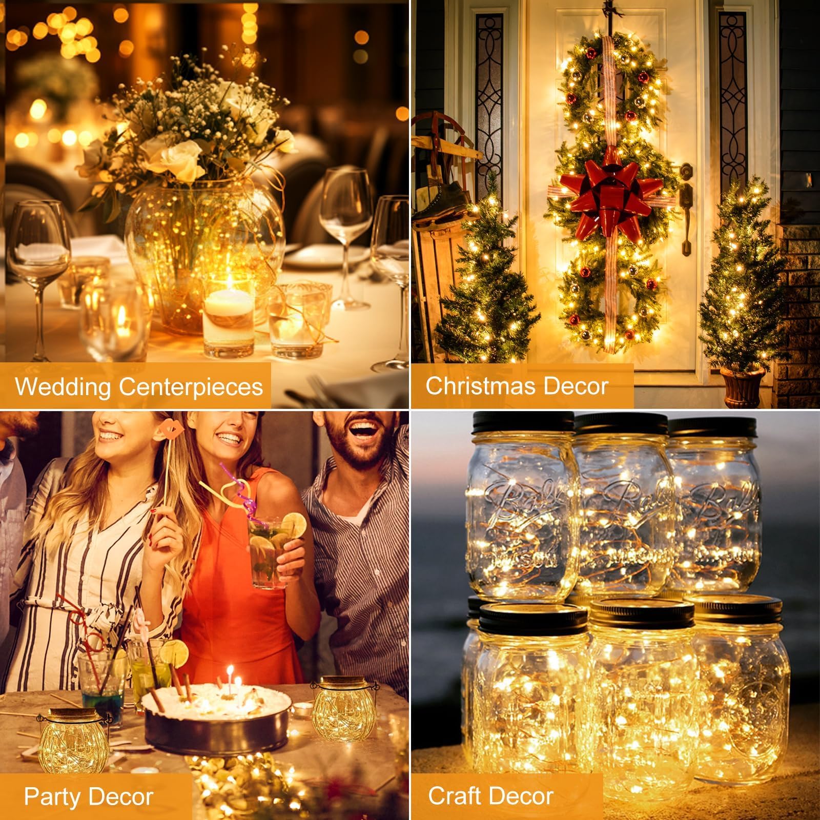 30 Stück Mini Lichterkette Batteriebetrieben Klein mit 3 modi, 2M 20LED Lichterketten mit Batterie, Wasserdicht Draht für Weihnachten Hochzeit Party Innen Deko, WarmWeiß (Packung mit 2)