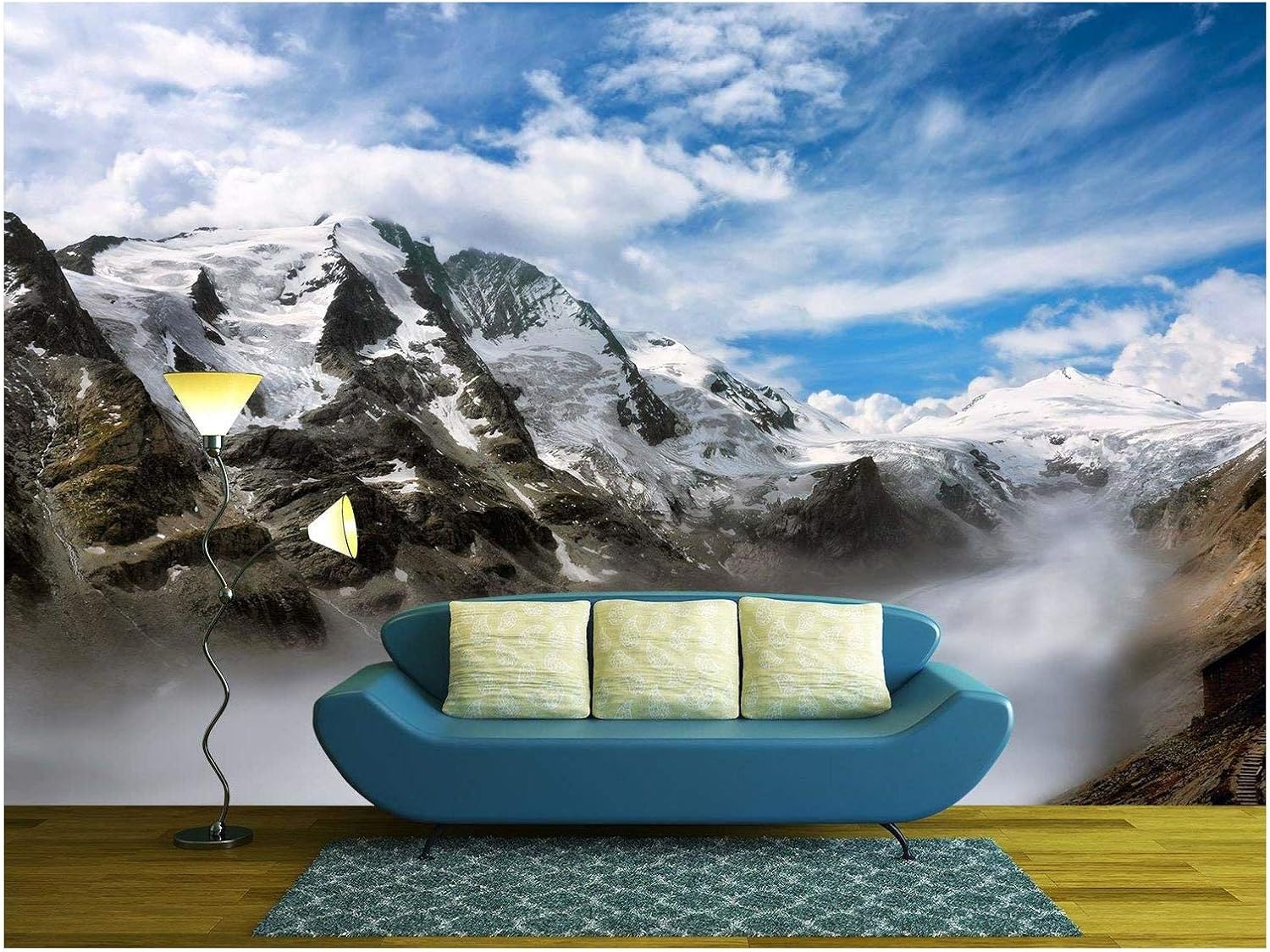 wall26 - Nature Background - Lime and Water Relflexion - Removable Wall Mural | Self-Adhesive Large Wallpaper - 66x96 inches