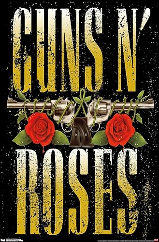 Guns N' Roses - Póster de pared con logotipo apilado, 34 pulgadas de largo x 22.4 pulgadas de ancho, versión sin marco