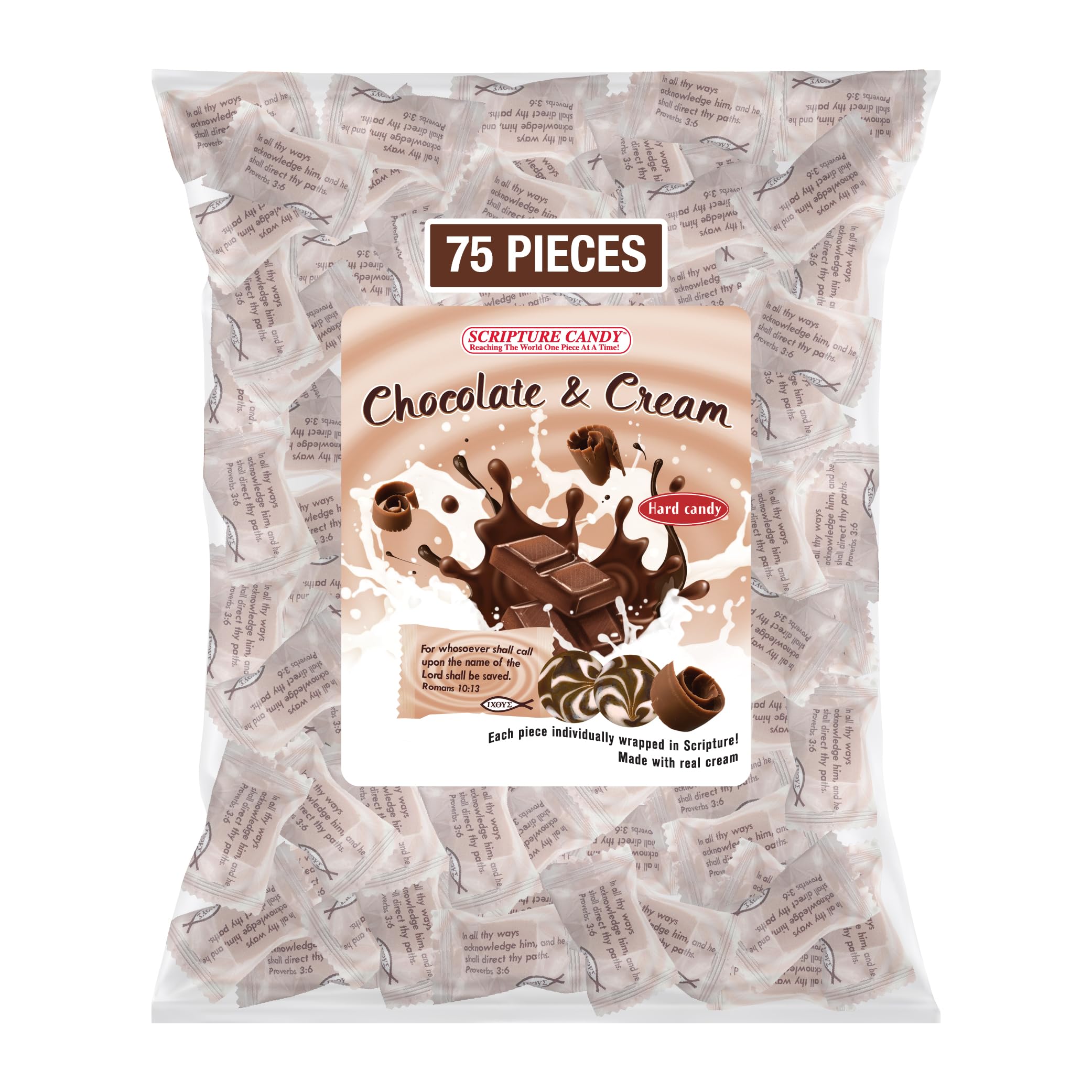 - Chocolate & Cream Hard Candy 1 Pound Bag, 75 Pieces