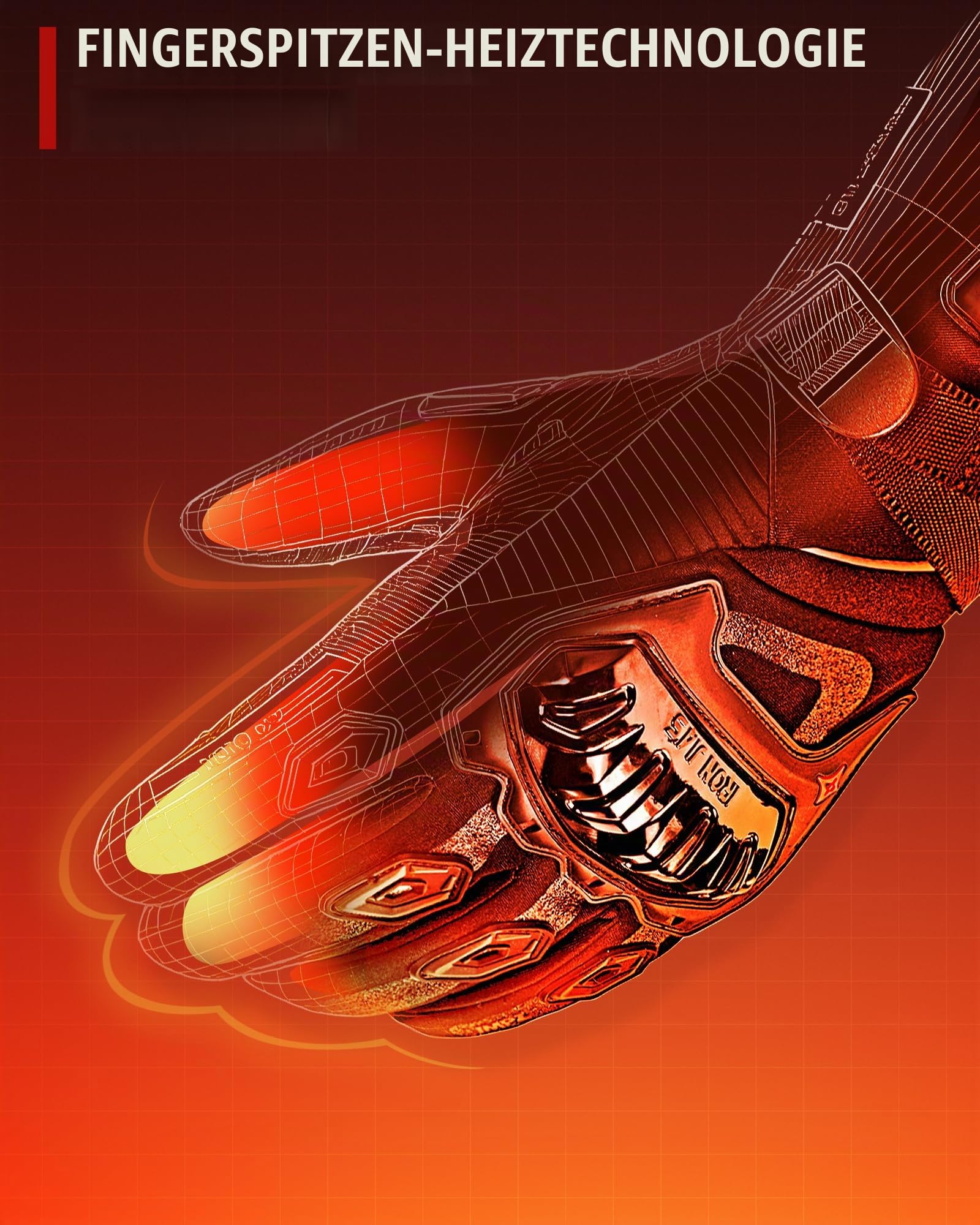 IRON JIA'S Beheizbare Handschuhe Motorrad Herren Winter Neue 3000mAh USB-Aufladung 2-in-1-Ladekabel Touchscreen Wasser- und Winddicht geeignet zum Reiten Skifahren und Bergsteige | Wasser- und winddicht, neuer USB-Ladeanschluss, 2-in-1-Ladekabel, für Moto