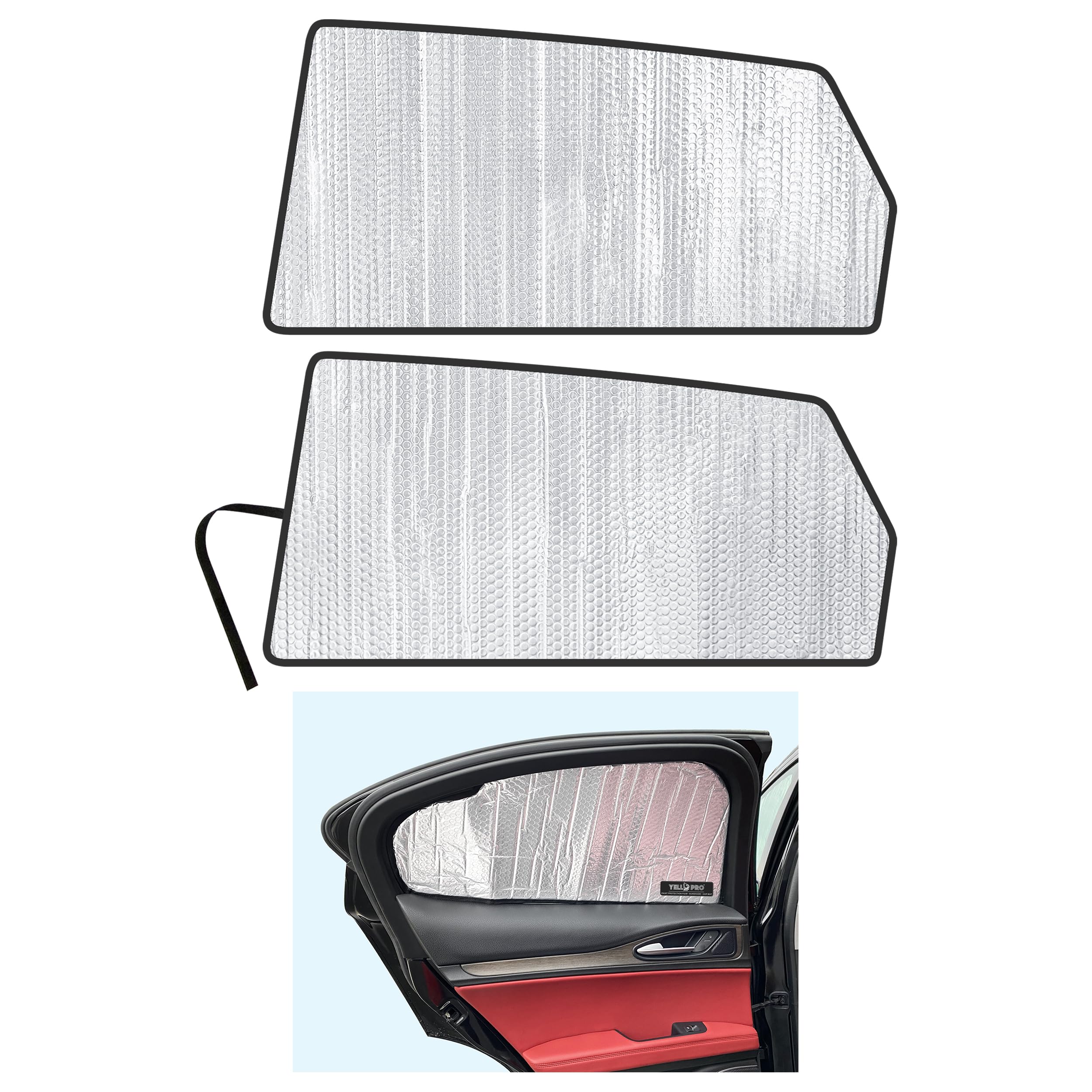 Side Window Rear Seat 2nd Row Sunshade Custom Fit for 2018 2019 2020 2021 2022 2023 2024 2025 Alfa Romeo Stelvio SUV, UV Reflector Sun Protection Accessories (Set of 2)