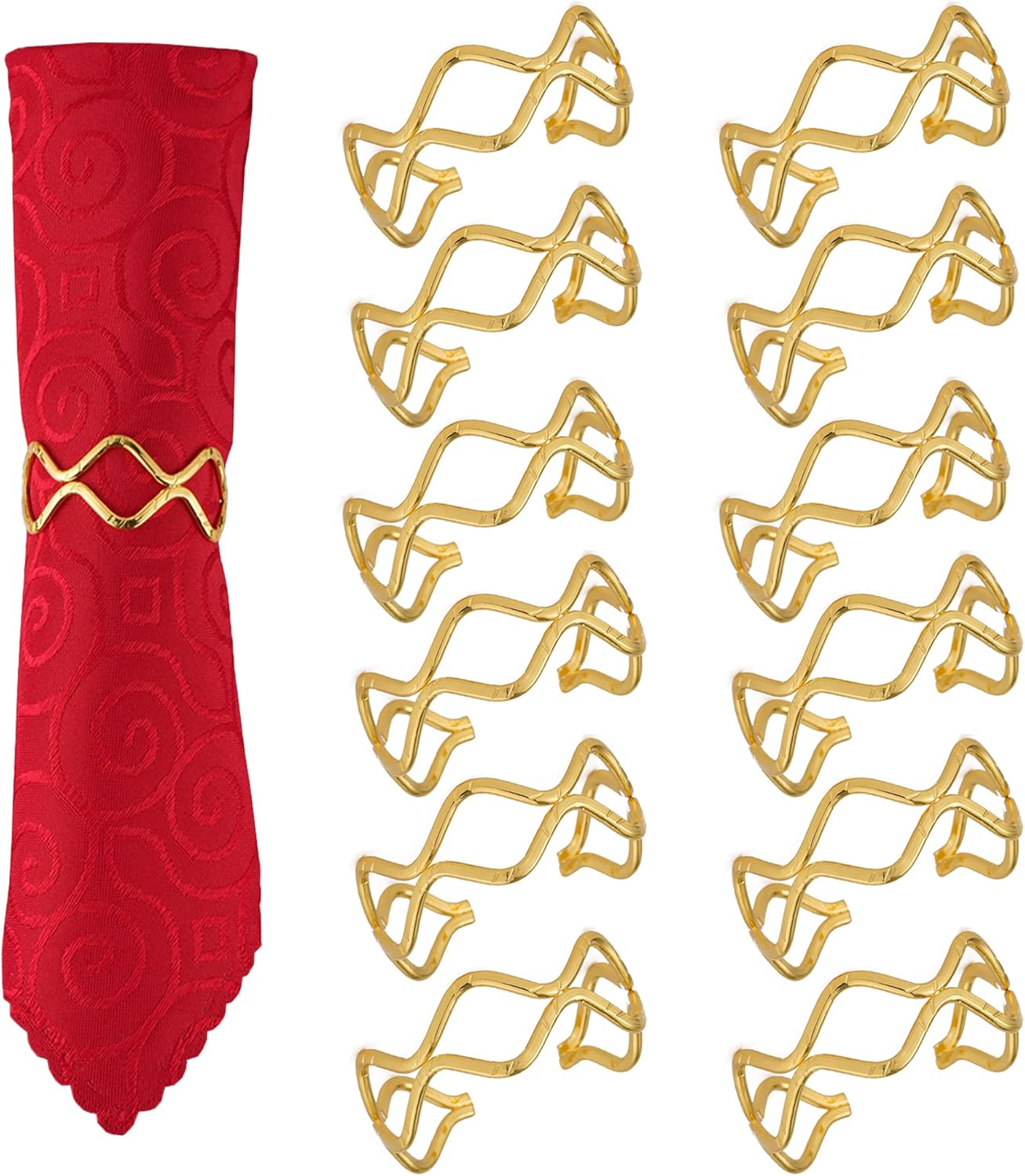 Christmas Napkin Rings Double Ring Gold Napkin Holders