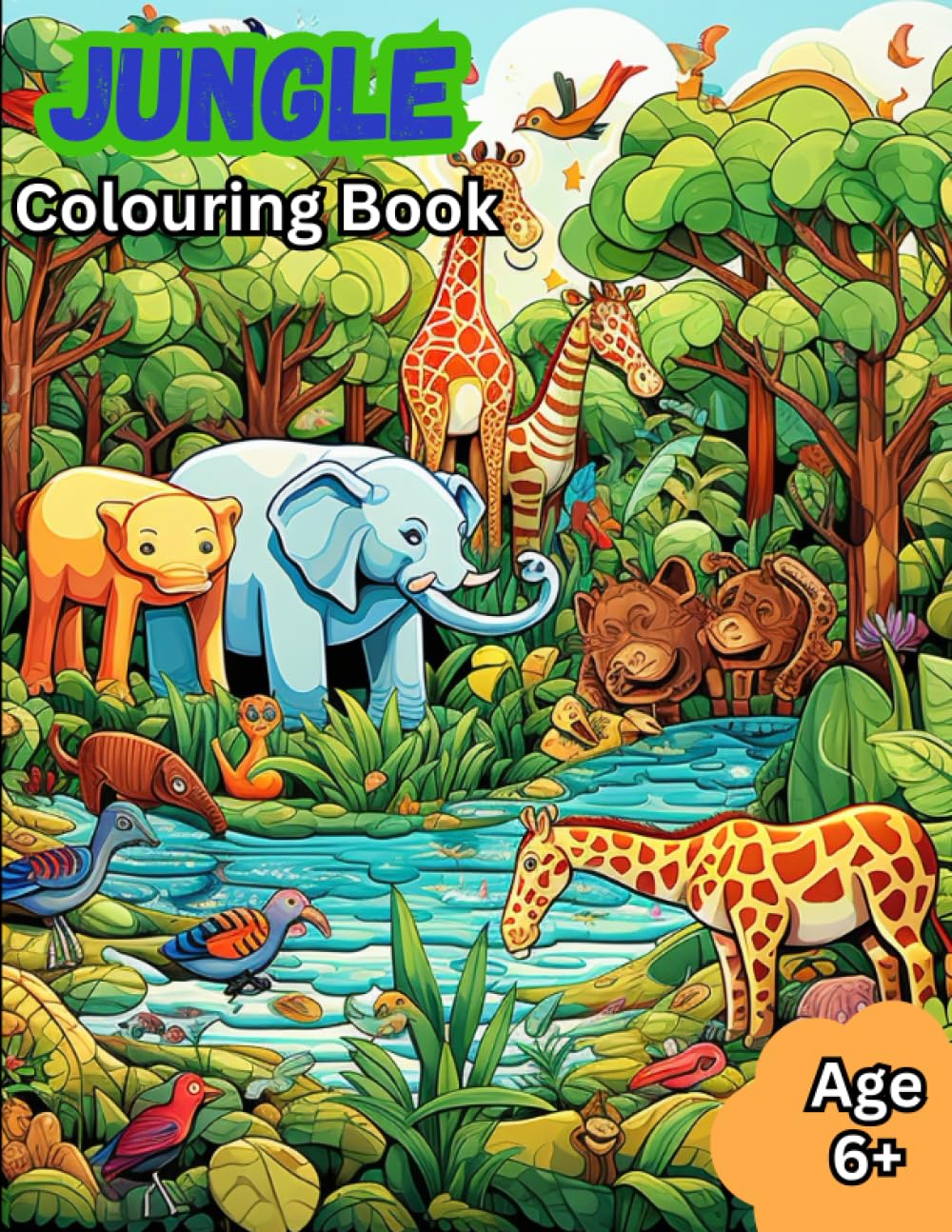 Jungle Colouring Book: Vibrant Jungle Adventures: A Delightful Colouring Book for Kids Ages 6 and Up